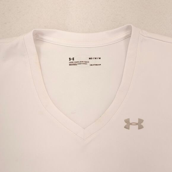Under Armour Graphic Crew Neck Short Sleeve Casual T Shirt Womens Size M White - Picture 1 of 10